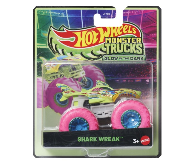 Hot wheels monster truck glow in the dark masinuta shark wreak scara 1 la 64 Hot wheels monster truck glow in the dark masinuta shark wreak scara 1 la 64
