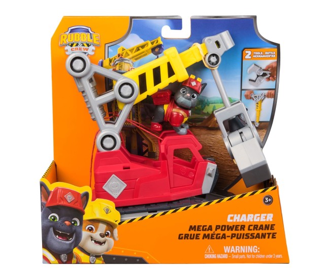 Patrula catelusilor rubble si echipa set vehicul excavator si figurina charger Patrula catelusilor rubble si echipa set vehicul excavator si figurina charger