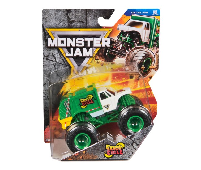 Monster jam on the job masinuta metalica crush cycle scara 1 la 64