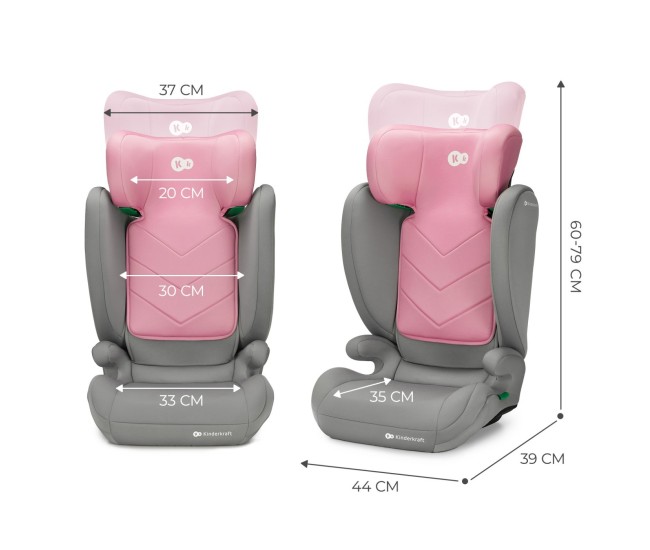 Scaun auto kinderkraft i-spark, i-size 100-150 cm, pink Scaun auto kinderkraft i-spark, i-size 100-150 cm, pink