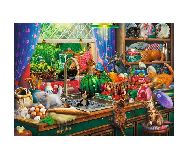 Puzzle trefl 1000 premium plus tea time pisici nazdravane Puzzle trefl 1000 premium plus tea time pisici nazdravane