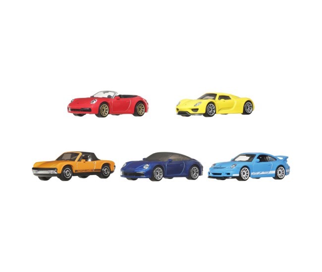 Matchbox set 5 masinute metalice porsche heroes scara 1:64