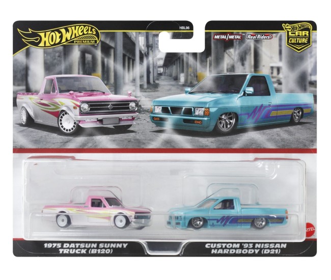 Hot wheels premium set 2 masinute metalice datsun sunny truck si nissan hardbody scara 1:64 Hot wheels premium set 2 masinute metalice datsun sunny truck si nissan hardbody scara 1:64