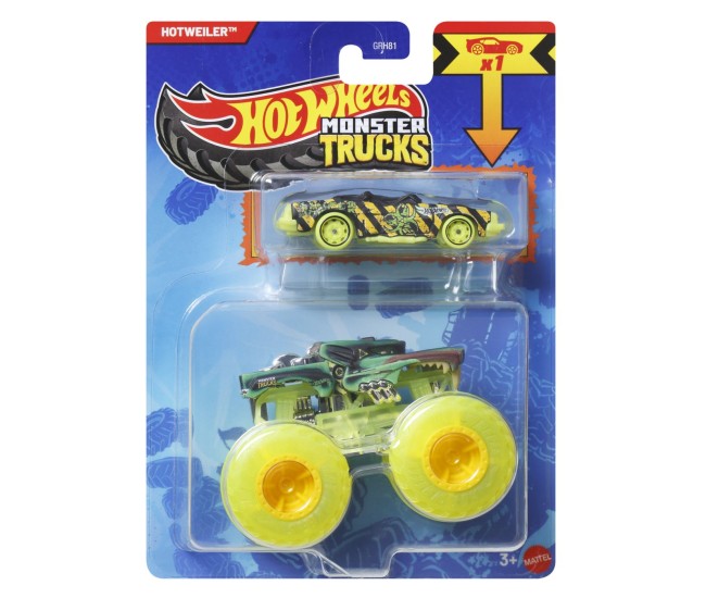 Hot wheels monster truck si masinuta metalica hotweiler
