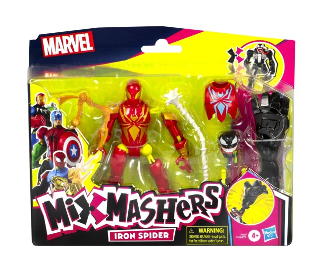 Marvel avengers mix mashers figurina iron spider cu accesorii 12cm Marvel avengers mix mashers figurina iron spider cu accesorii 12cm
