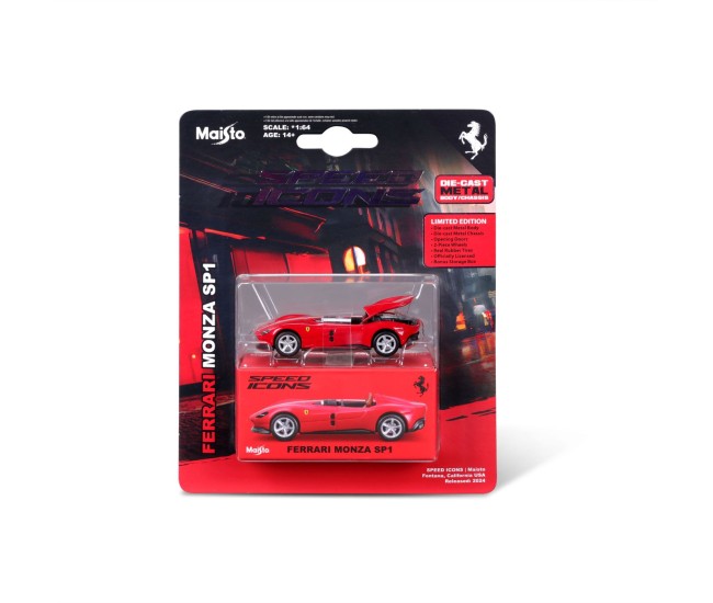 Maisto masinuta metalica speed icons ferrari monza sp1 rosu scara 1 la 64