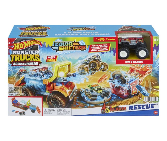 Hot wheels monster truck arena smashers color shifters salvarea lui 5alarm