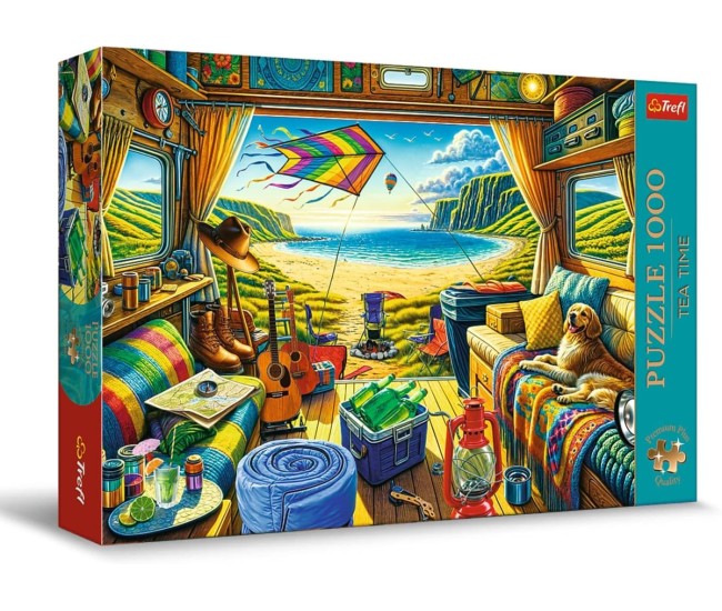 Puzzle trefl 1000 premium plus tea time calatorie cu caravana Puzzle trefl 1000 premium plus tea time calatorie cu caravana