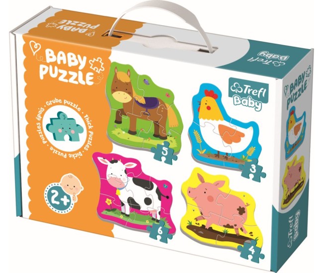 Puzzle trefl baby clasic animale la ferma 18 piese