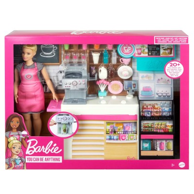 Barbie  set cafenea cu 20 de accesorii Barbie  set cafenea cu 20 de accesorii