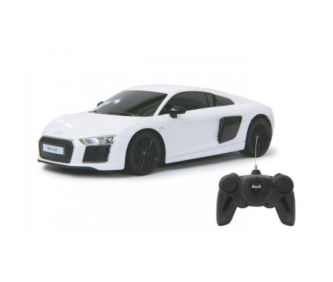 Masina cu telecomanda audi r8 alb cu scara 1 la 24 Masina cu telecomanda audi r8 alb cu scara 1 la 24
