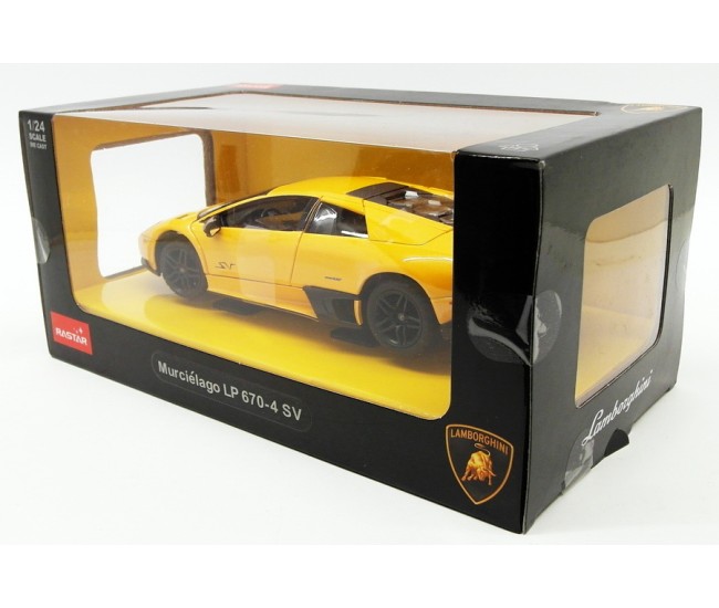 Masinuta metalica  lamborghini murcielago lp670-4 galben scara 1 la 24