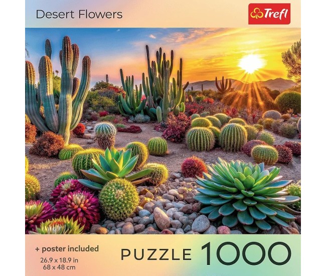 Puzzle trefl 1000 colectia sua flori de desert poster inclus Puzzle trefl 1000 colectia sua flori de desert poster inclus