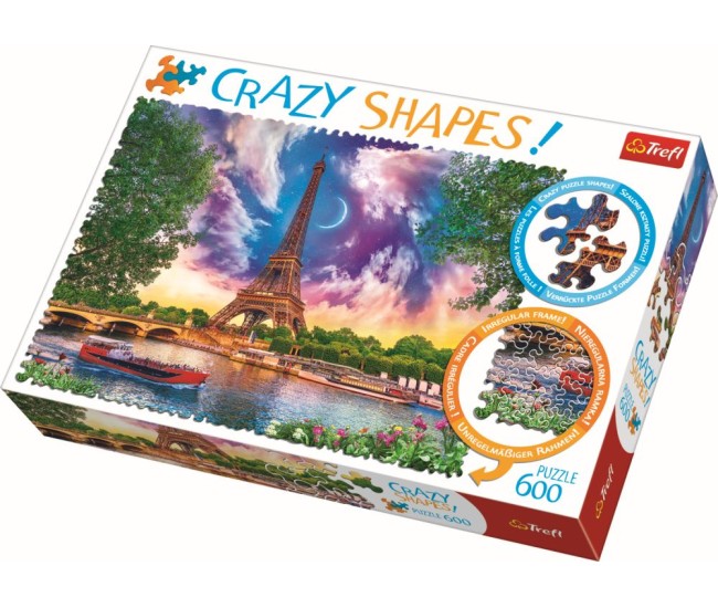 Puzzle trefl 600 cu piese ciudate - cer de poveste la paris Puzzle trefl 600 cu piese ciudate - cer de poveste la paris
