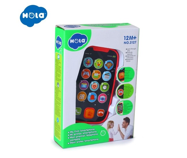 Primul meu telefon smart roz cu muzica si lumini Primul meu telefon smart roz cu muzica si lumini