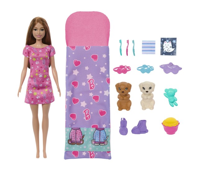 Barbie papusa barbie family set petrecere cu 2 catelusi color change Barbie papusa barbie family set petrecere cu 2 catelusi color change