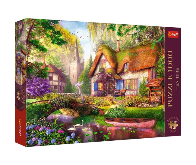 Puzzle trefl 1000 premium plus tea time casuta din padure Puzzle trefl 1000 premium plus tea time casuta din padure