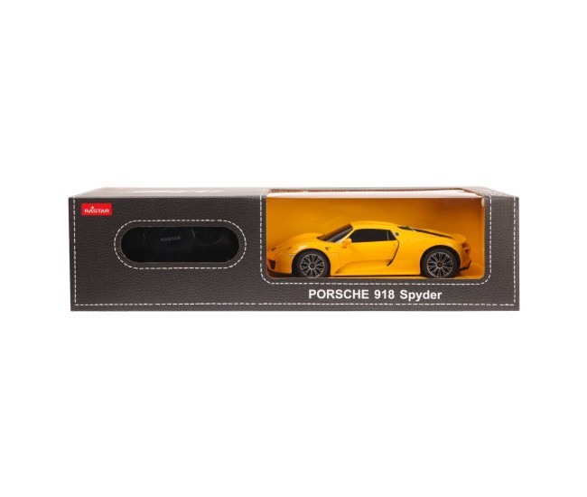 Masina cu telecomanda porsche 918 spyder galben cu scara 1 la 24 Masina cu telecomanda porsche 918 spyder galben cu scara 1 la 24