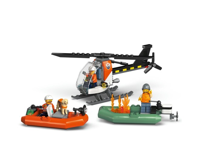 Lego city barca de salvare si elicopter ale pazei de coasta 60504