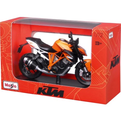 Maisto motocicleta metalica cu stand ktm 1290 super duke r scara 1 la 12