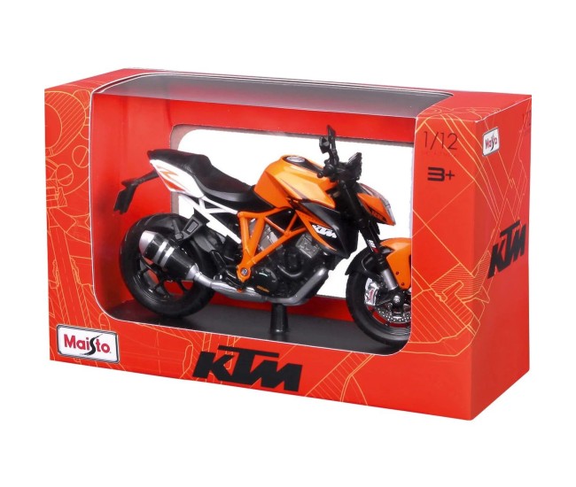 Maisto motocicleta metalica cu stand ktm 1290 super duke r scara 1 la 12