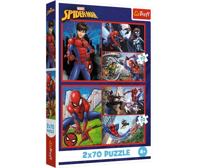 Puzzle trefl 2x70 marvel spider-man aventurile lui spider-man Puzzle trefl 2x70 marvel spider-man aventurile lui spider-man