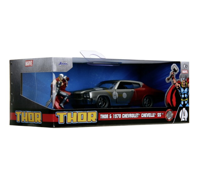 Jada marvel set figurina metalica thor si masinuta chevy chevelle ss scara 1 la 32 Jada marvel set figurina metalica thor si masinuta chevy chevelle ss scara 1 la 32