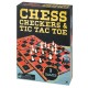 Set 3 jocuri in cutie sah dame si tic tac toe Set 3 jocuri in cutie sah dame si tic tac toe