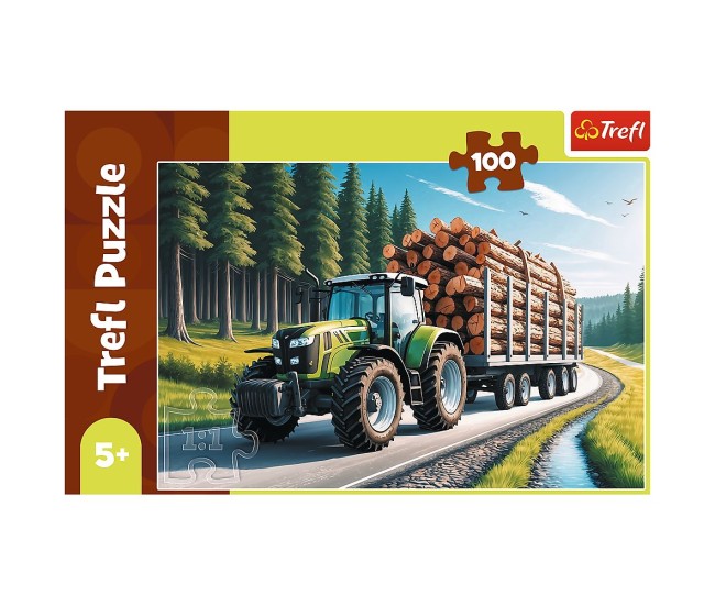 Puzzle trefl 100 tractor forestier cu lemne Puzzle trefl 100 tractor forestier cu lemne