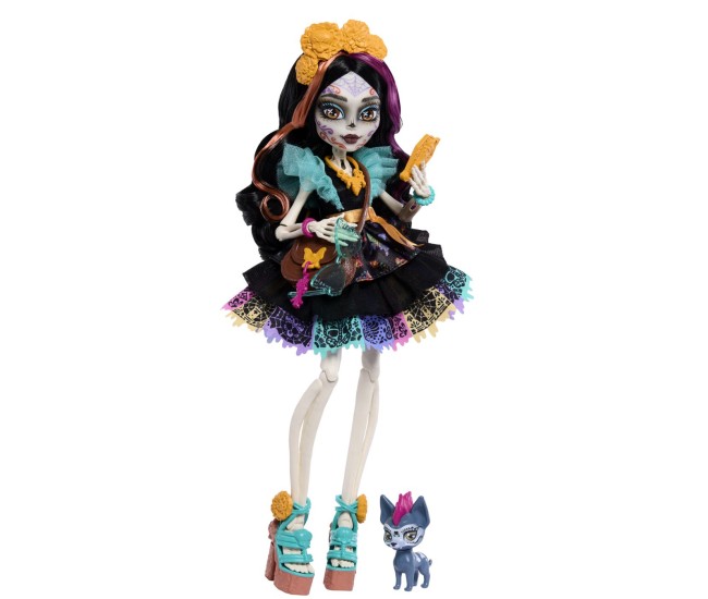 Monster high papusa skelita calaveras cu accesorii
