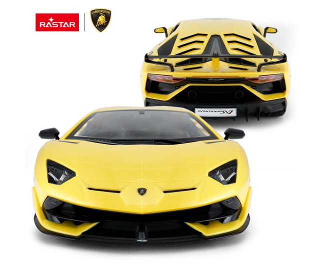 Masina cu telecomanda lamorghini aventador svj galben scara 1 la 14 Masina cu telecomanda lamorghini aventador svj galben scara 1 la 14