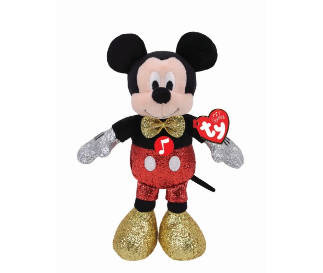 Plus ty 20cm beanie babies disney mickey cu sclipici si sunete Plus ty 20cm beanie babies disney mickey cu sclipici si sunete