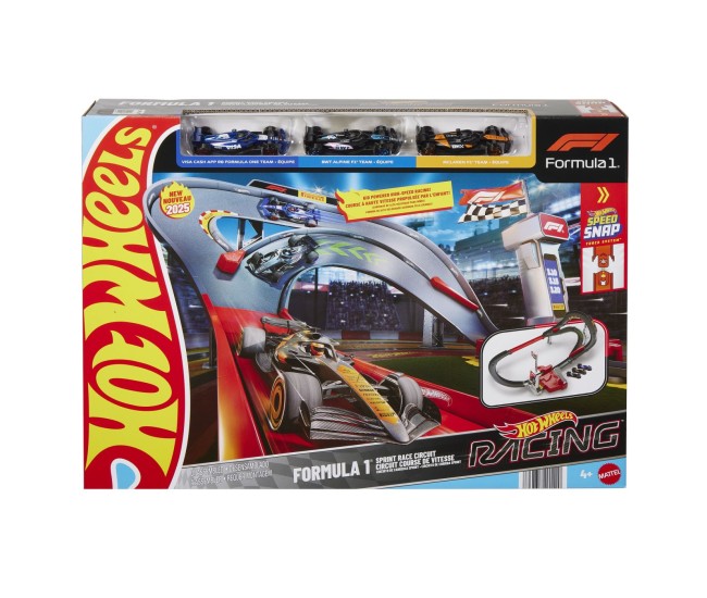 Hot wheels racing curcuit de curse formula 1 cu 3 masinute incluse Hot wheels racing curcuit de curse formula 1 cu 3 masinute incluse