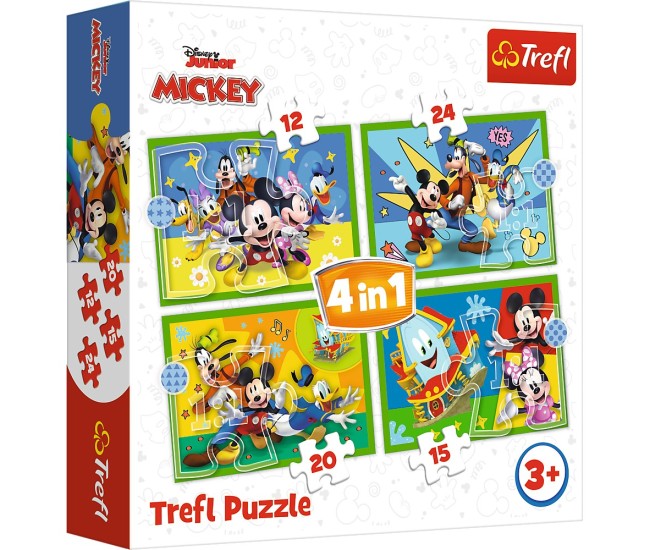 Puzzle trefl 4in1 mickey mouse si prietenii Puzzle trefl 4in1 mickey mouse si prietenii
