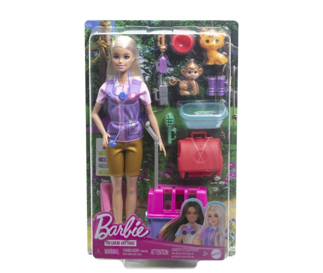 Barbie you can be set papusa cu doua animalute din jungla Barbie you can be set papusa cu doua animalute din jungla