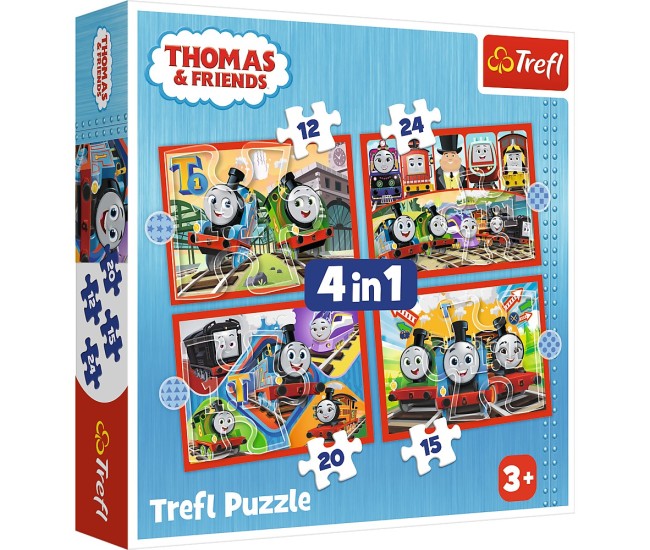 Puzzle trefl 4in1 thomas trenuletele amuzante Puzzle trefl 4in1 thomas trenuletele amuzante