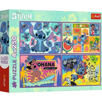 Puzzle trefl 4x250 disney uimitorul stitch Puzzle trefl 4x250 disney uimitorul stitch