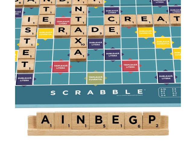 Joc scrabble 2 in 1 din lemn in limba romana Joc scrabble 2 in 1 din lemn in limba romana