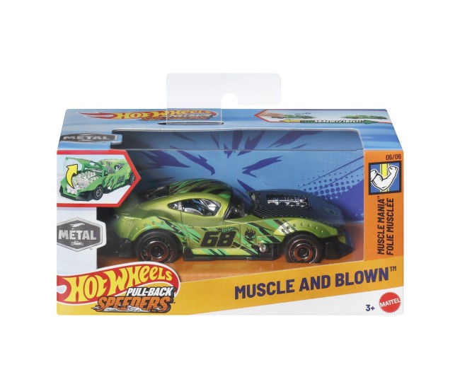 Hot wheels masinuta metalica cu sistem pull back muscle and blown muscle mania scara 1 la 43 Hot wheels masinuta metalica cu sistem pull back muscle and blown muscle mania scara 1 la 43