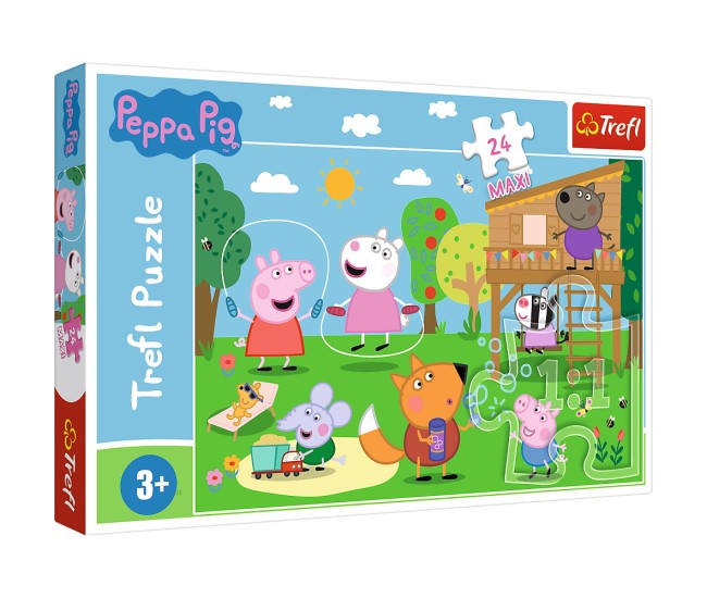 Puzzle trefl 24 maxi peppa pig distractia din iarba Puzzle trefl 24 maxi peppa pig distractia din iarba