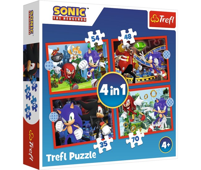 Puzzle trefl 4in1 sonic aventurile lui sonic Puzzle trefl 4in1 sonic aventurile lui sonic