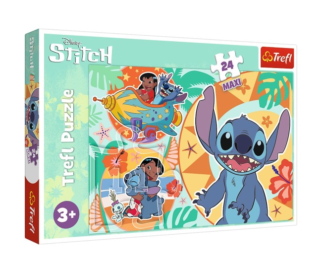 Puzzle trefl 24 maxi stitch ziua vesela a lui lilo si stitch Puzzle trefl 24 maxi stitch ziua vesela a lui lilo si stitch