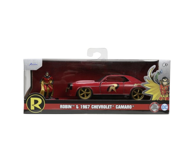 Jada batman set figurina robin si masinuta metalica chevrolet camaro 1967 scara 1:32 Jada batman set figurina robin si masinuta metalica chevrolet camaro 1967 scara 1:32