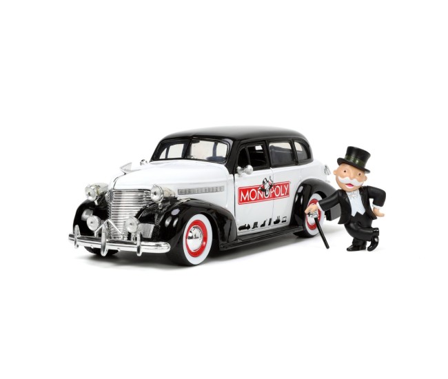 Jada set masinuta metalica chevrolet master deluxe 1939 scara 1:24 si figurina mr monopoly Jada set masinuta metalica chevrolet master deluxe 1939 scara 1:24 si figurina mr monopoly