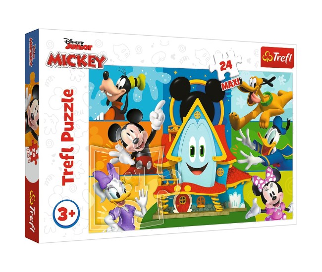 Puzzle trefl 24 maxi mickey mouse casa prietenilor amuzanti Puzzle trefl 24 maxi mickey mouse casa prietenilor amuzanti