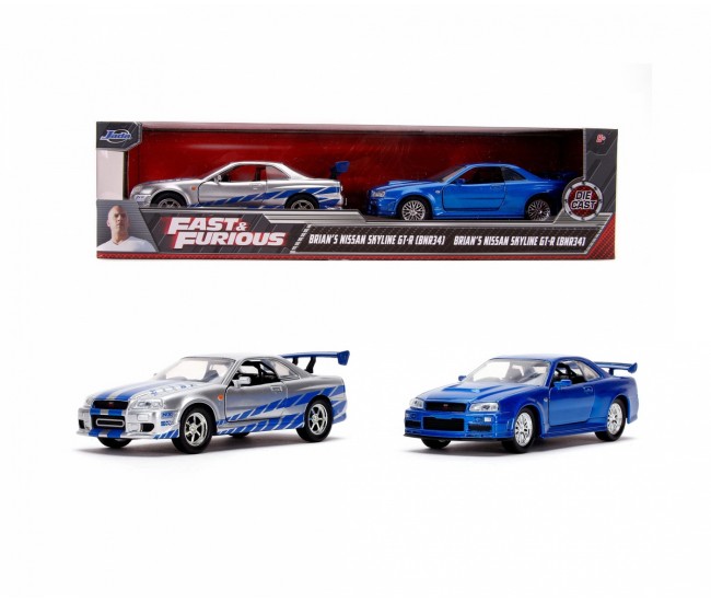 Set masinute metalice fast & furious brian's nissan skyline gt-r(bnr34) scara 1 la 32 Set masinute metalice fast & furious brian's nissan skyline gt-r(bnr34) scara 1 la 32