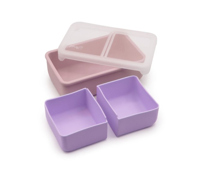 Cutie pranz bento cu compartimente detasabile, melii, pink purple