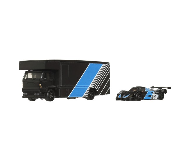 Hot wheels transportator sauber mercedes c9 cu masinuta fleet flyer scara 1:64 Hot wheels transportator sauber mercedes c9 cu masinuta fleet flyer scara 1:64