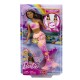 Barbie papusa sirena floarea magica cu par brunet si coada roz Barbie papusa sirena floarea magica cu par brunet si coada roz