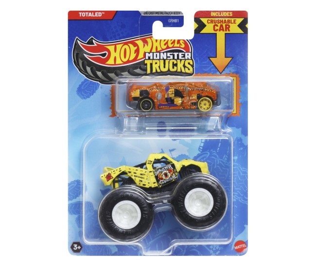 Hot wheels monster truck si masinuta metalica totaled Hot wheels monster truck si masinuta metalica totaled